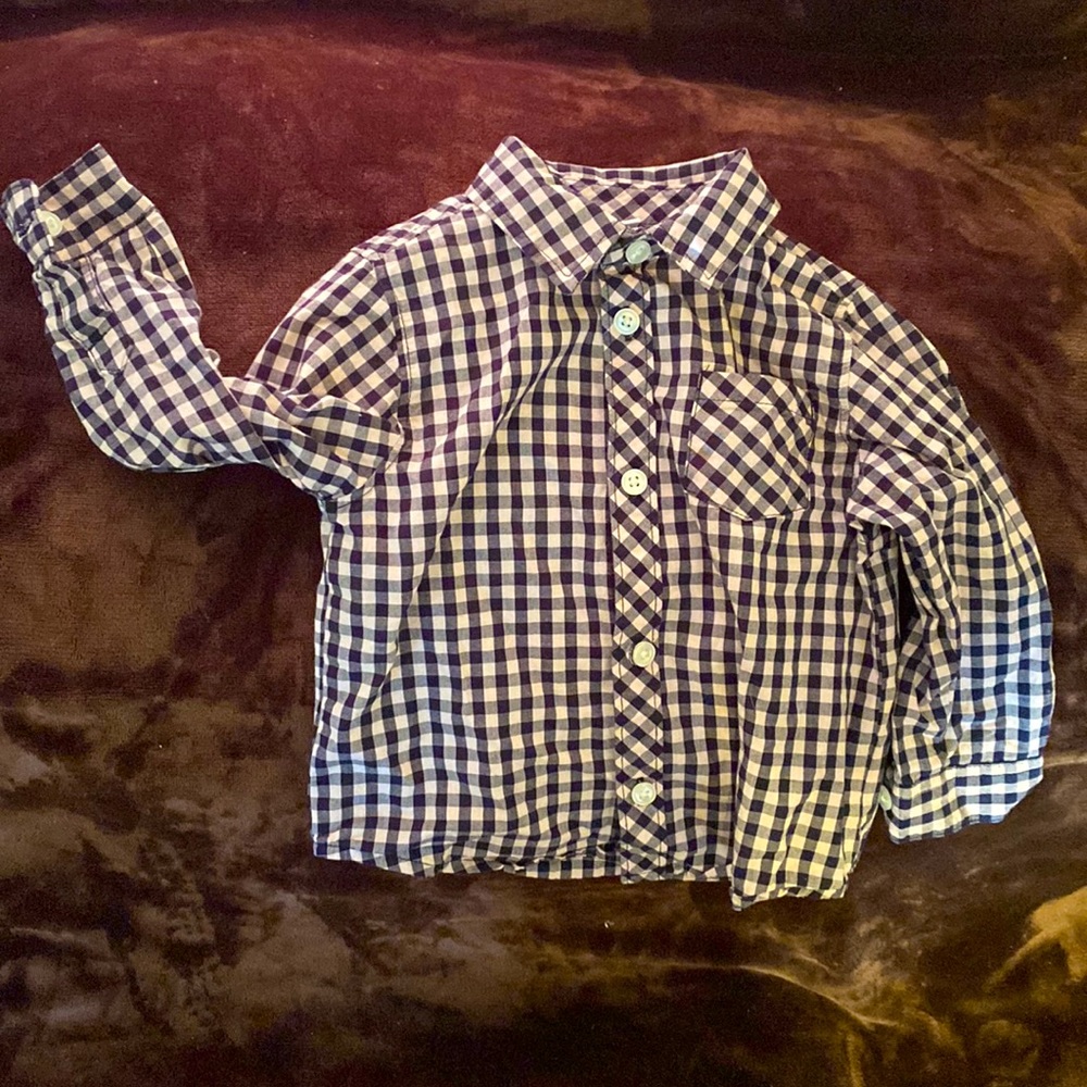 Boy Plaid light pink and black Button Up